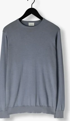 blauwe profuomo trui pullover crewneck merino
