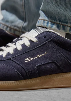 blauwe santoni lage sneakers 21975
