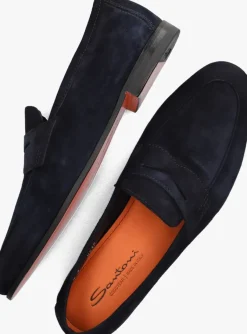blauwe santoni loafers 18837 carlo