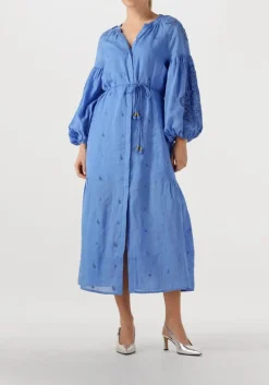 blauwe scarlett poppies midi jurk liwa long dress