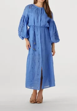 blauwe scarlett poppies midi jurk liwa long dress