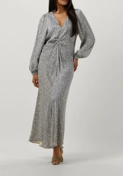 blauwe second female maxi jurk rattan dress