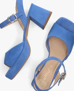blauwe unisa sandalen met hak ney