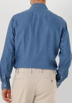 blauwe xacus casual overhemd 91118 mop721ml