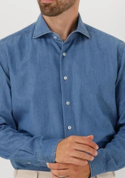 blauwe xacus casual overhemd 91118 mop721ml