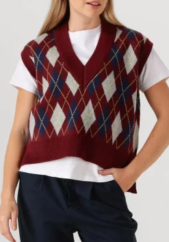 bordeaux co'couture spencer row check vest