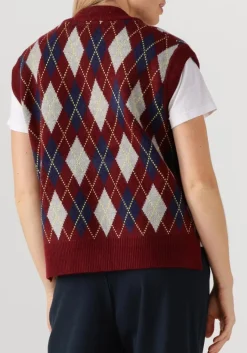 bordeaux co'couture spencer row check vest