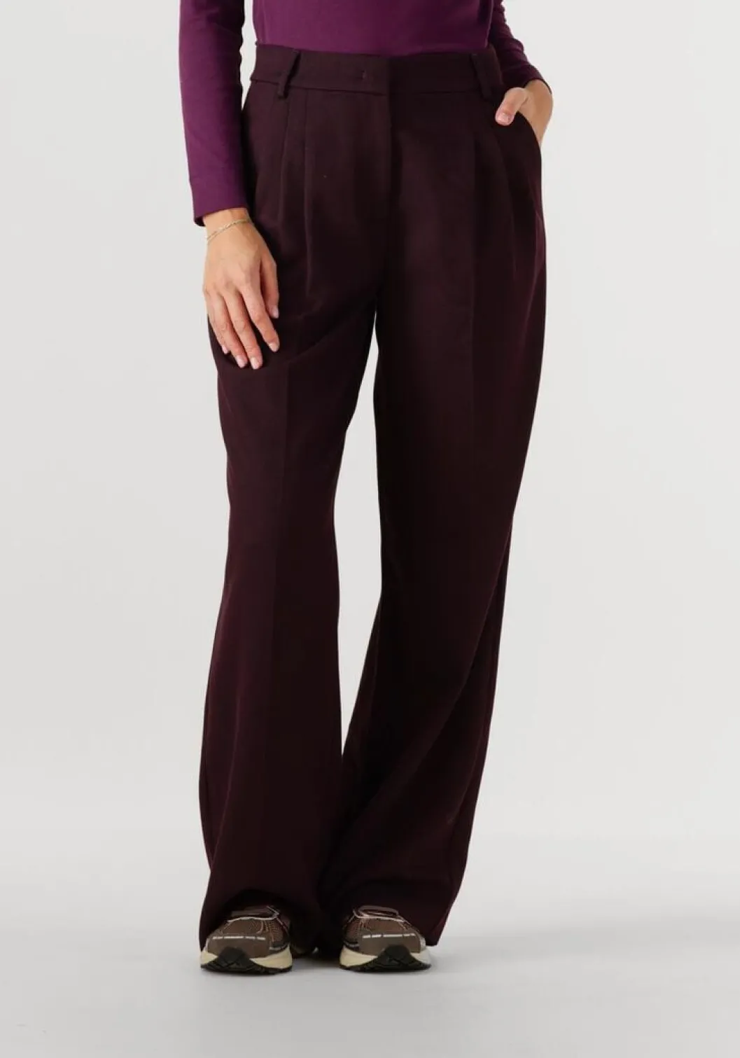 bordeaux co'couture wijde broek almira pleat long pant