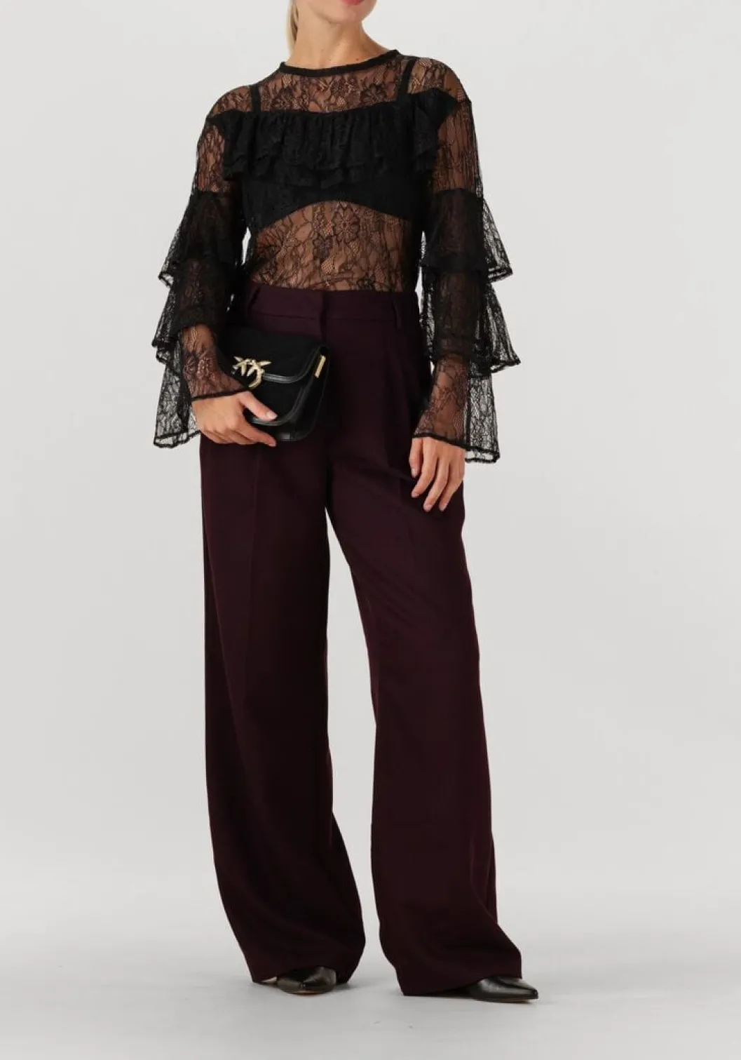 bordeaux co'couture wijde broek almira pleat long pant