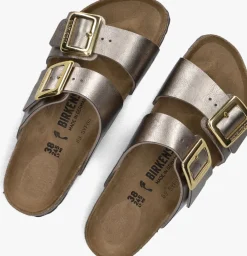 bronskleurig birkenstock slippers sydney cushion buckle