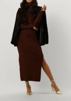 bronzen gestuz midi jurk silvigz ls long dress