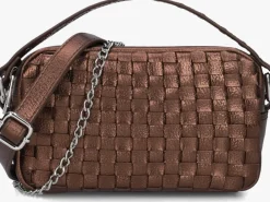 bronzen núnoo schoudertas lyra metallic