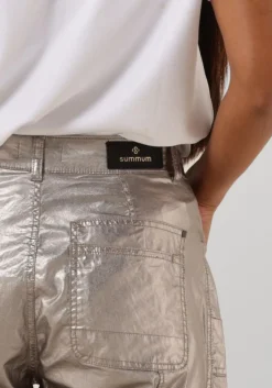 bronzen summum pantalon loose tapered pants foil coated twill