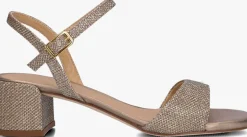 bronzen unisa sandalen met hak kirk