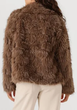 bruine aimee the label faux fur jas willem