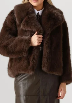 bruine alter ego faux fur jas novi