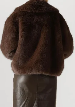 bruine alter ego faux fur jas novi