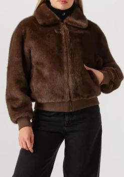 bruine alter ego faux fur jas linn