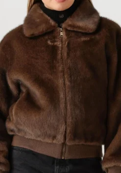 bruine alter ego faux fur jas linn
