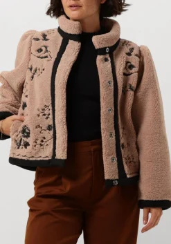 bruine antik batik teddy jas saliba jacet