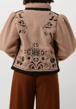 bruine antik batik teddy jas saliba jacet