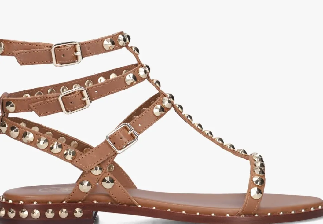 bruine ash platte sandalen play