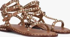 bruine ash platte sandalen play