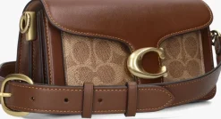 bruine coach schoudertas tabby 20