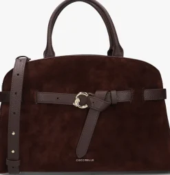 bruine coccinelle handtas sabine suede bi