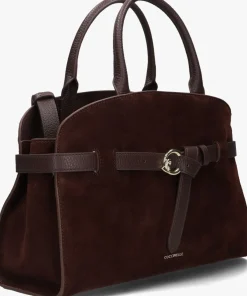 bruine coccinelle handtas sabine suede bi