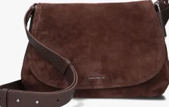 bruine coccinelle schoudertas rebekka suede 15