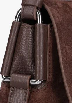 bruine coccinelle schoudertas rebekka suede 15