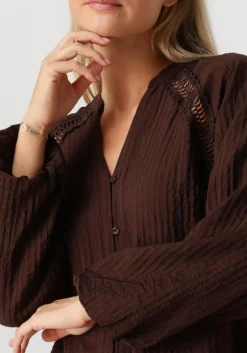 bruine co'couture blouses shina lace v-shirt