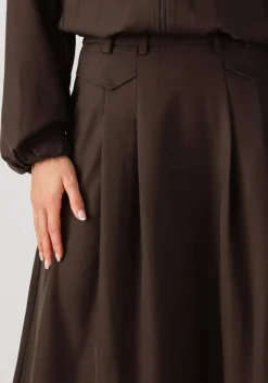 bruine co'couture maxirok luna pocket pleat skirt