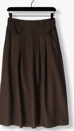 bruine co'couture maxirok luna pocket pleat skirt
