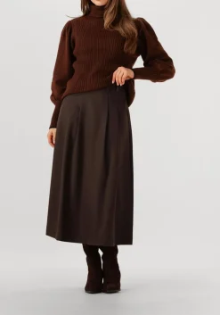 bruine co'couture maxirok luna pocket pleat skirt