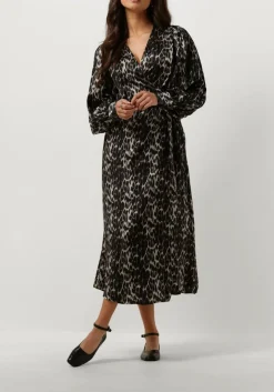 bruine co'couture midi jurk leo leo wrap dress