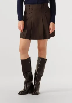 bruine co'couture minirok luna pocket pleat mini skirt