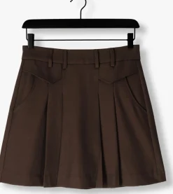 bruine co'couture minirok luna pocket pleat mini skirt