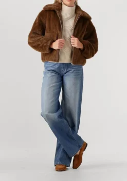 bruine dante6 faux fur jas entity faux fur bomber jacket