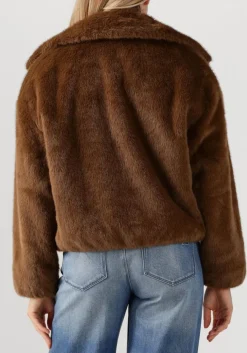 bruine dante6 faux fur jas entity faux fur bomber jacket
