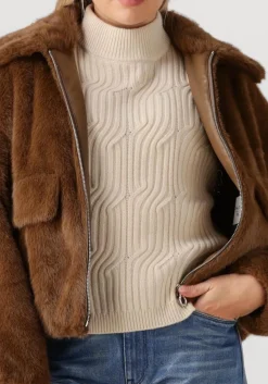 bruine dante6 faux fur jas entity faux fur bomber jacket