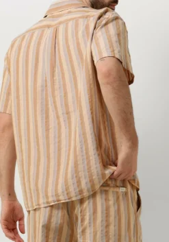 bruine forét casual overhemd otter seersucker ss shirt