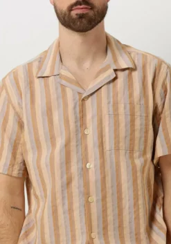 bruine forét casual overhemd otter seersucker ss shirt