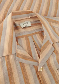 bruine forét casual overhemd otter seersucker ss shirt