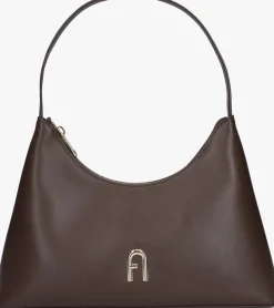 bruine furla schoudertas diamante s shoulder bag