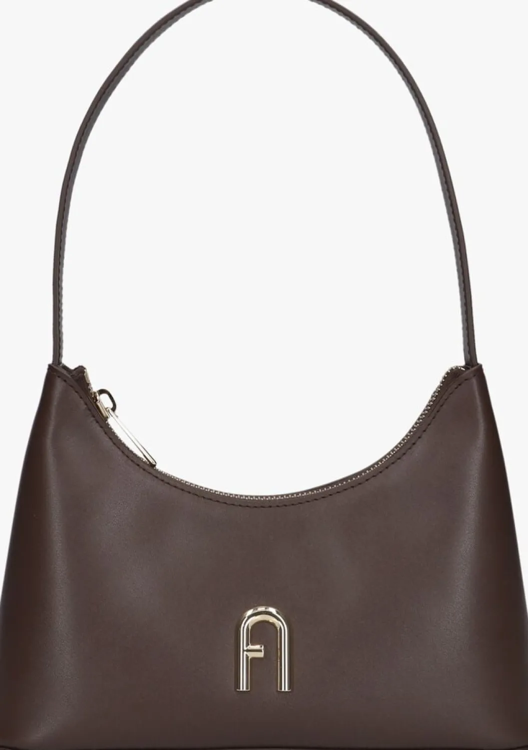 bruine furla schoudertas diamante mini shoulder bag