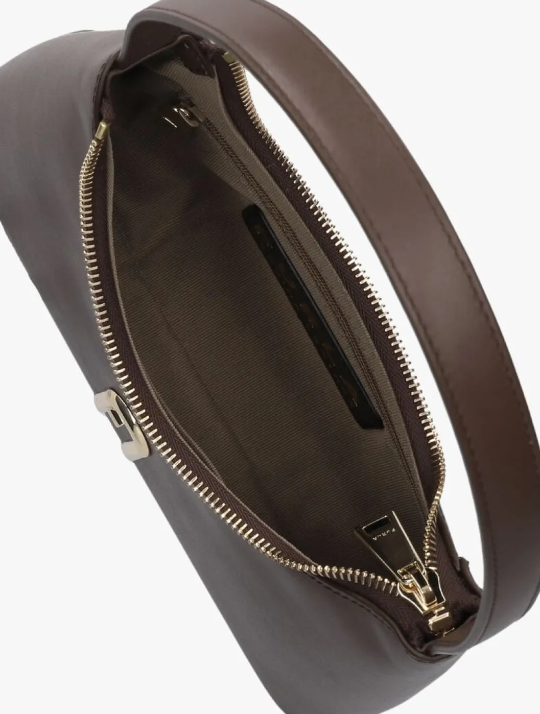 bruine furla schoudertas diamante mini shoulder bag