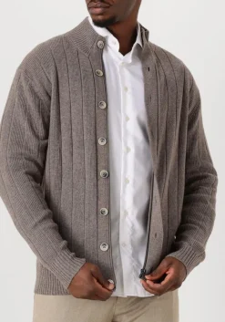 bruine gentiluomo trui turtle button+zip ls