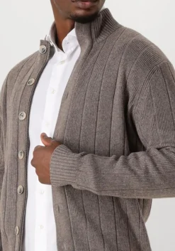 bruine gentiluomo trui turtle button+zip ls